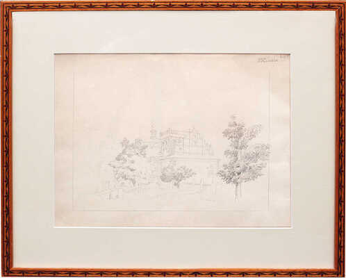 Клагес Фёдор Андреевич. Трапезная палата московского Симонова монастыря и вид на церковь Тихвинской иконы Божьей Матери